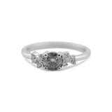 14K White Gold Salt And Pepper Diamond Ring