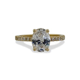 Oval Hidden Halo Classic Ring