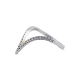 14K White Gold 0.17 Ct Diamond Deep V Band