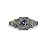 Fancy Halo Engagement Ring Mounting