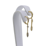 Diamond Mini Hoop Dangle Earrings