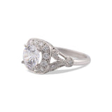 Art Deco Halo Engagement Ring Mounting