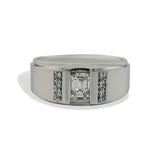 Emerald Cut Men's Diamond Band