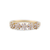 14K Yellow Gold Diamond Floral Cluster Band