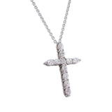 Oval Diamond Cross Pendant