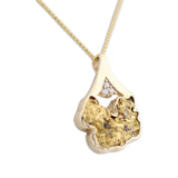 Gold Nugget Diamond Pendant