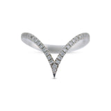 14K White Gold 0.17 Ct Diamond Deep V Band