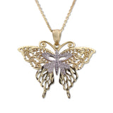 14K Two-Tone Gold Butterfly Pendant