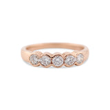 14K Rose Gold 0.88 Ct Diamond Five Stone Band