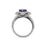 10K White Gold Tanzanite And Diamond Ring