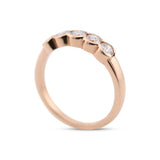 14K Rose Gold 0.88 Ct Diamond Five Stone Band