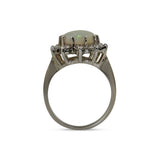 Pear Opal Halo Ring