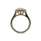 Yellow Diamond Pear Halo Ring