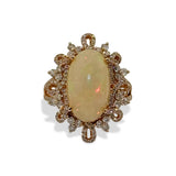 Ornate Opal Halo Ring