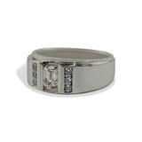Emerald Cut Men's Diamond Band
