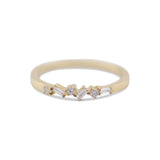 14K Yellow Gold 0.14 Ct Round And Baguette Band
