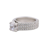14K White Gold Three Row Ring Mounting