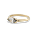 14K Yellow Gold Marquise East West Solitaire Ring