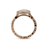 Rose Cut Pear Halo Ring