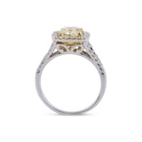 18K White Gold 2.01 Ct Yellow Diamond Halo Ring