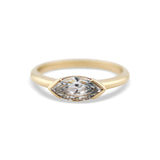 14K Yellow Gold Marquise East West Solitaire Ring