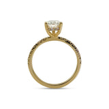 Pear Hidden Halo Diamond Ring
