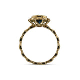 18K Yellow Gold Blue Topaz And Diamond Ring