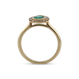 Pear Emerald Diamond Halo Ring