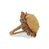 Ornate Opal Halo Ring