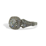 Fancy Halo Engagement Ring Mounting