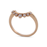 14K Rose Gold 0.20 Ct Diamond Curved Band