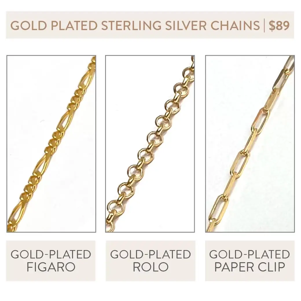 variety of gold-plated chains offered at JosephK Jewelers in Westside Portland, Oregon