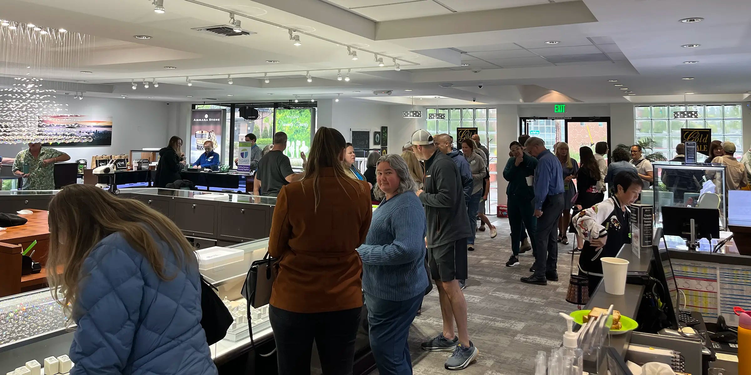 JosephK Jewelers store interior full of customers