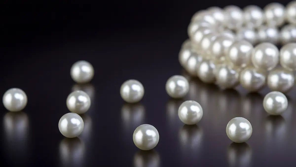 loose pearls being restrung at JosephK Jewelers in Westside Portland, Oregon
