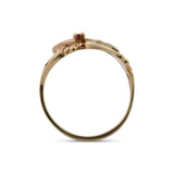 10K Black Hills Gold Ruby Leaf Ring