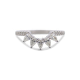 14K White Gold 0.60 Ct Pear Diamond Crown Ring