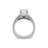 14K White Gold Three Row Ring Mounting