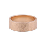 14K Rose Gold Hammered Finish Band