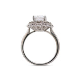 14K White Gold Oval Halo  Diamond Ring