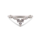 14K White Gold 0.41 Ct Marquise Diamond V Band