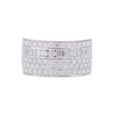 14K White Gold 1.6 Ct Diamond Five Row Band