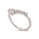 14K White Gold 0.41 Ct Marquise Diamond V Band