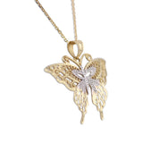 14K Two-Tone Gold Butterfly Pendant