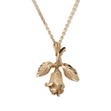 14K Yellow Gold Rose Charm Pendant