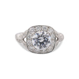 Art Deco Halo Engagement Ring Mounting