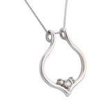 14K White Gold 0.13 Ct Diamond Ring Holder Pendant