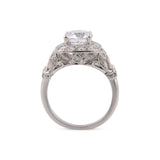Art Deco Halo Engagement Ring Mounting