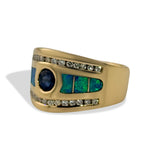 Opal Inlay Sapphire Men’s Ring