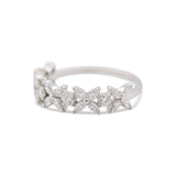 14K White Gold Marquise And Round Diamond Band