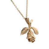 14K Yellow Gold Rose Charm Pendant